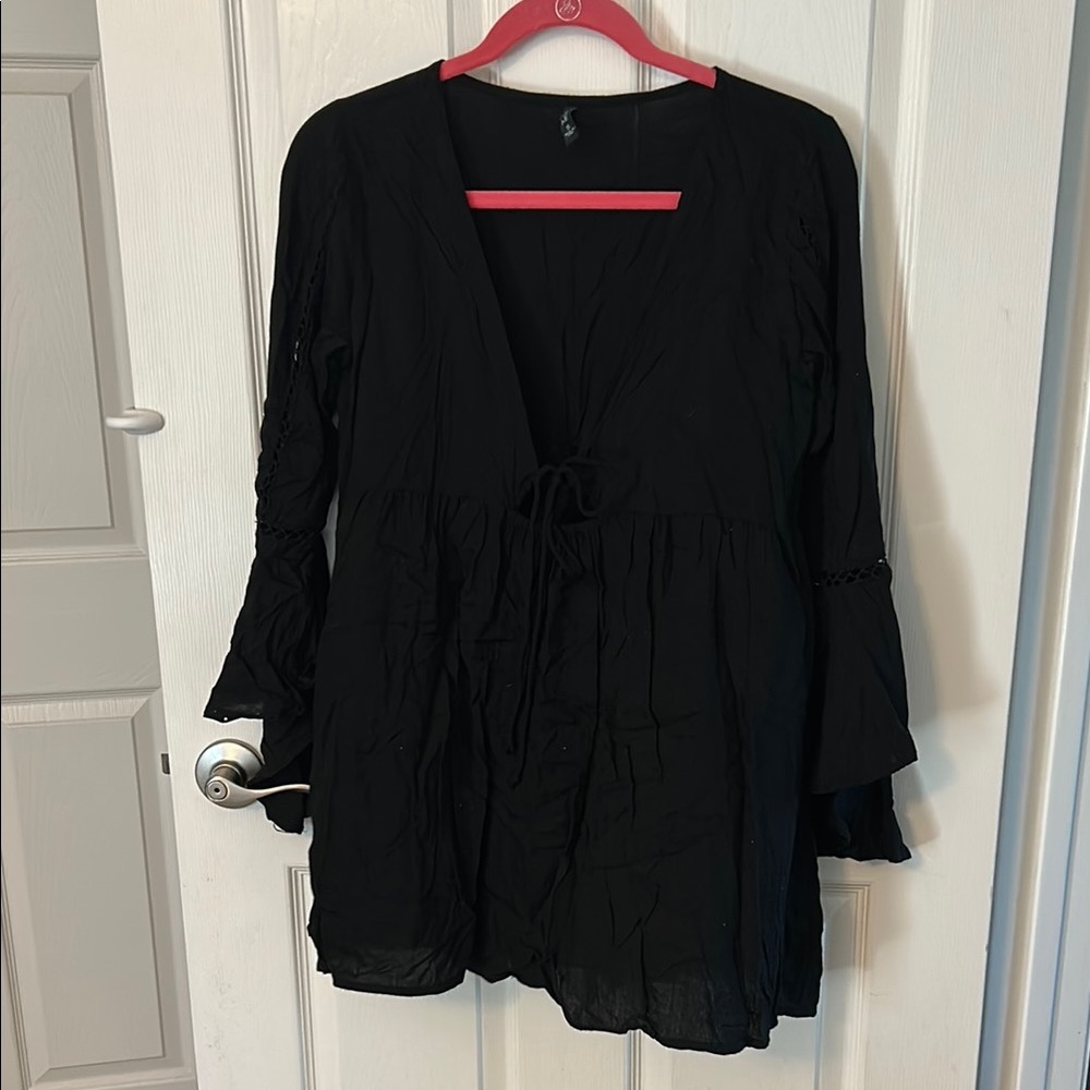 Black Long Sleeve Swim Cover